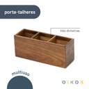 Ver imagem 3 de Porta Talheres Organizador de Madeira Acácia com 3 Divisórias - Oikos