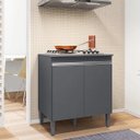 Ver imagem 2 de Balcão para Cooktop 2 Portas Andréia Cinza Ajl Móveis