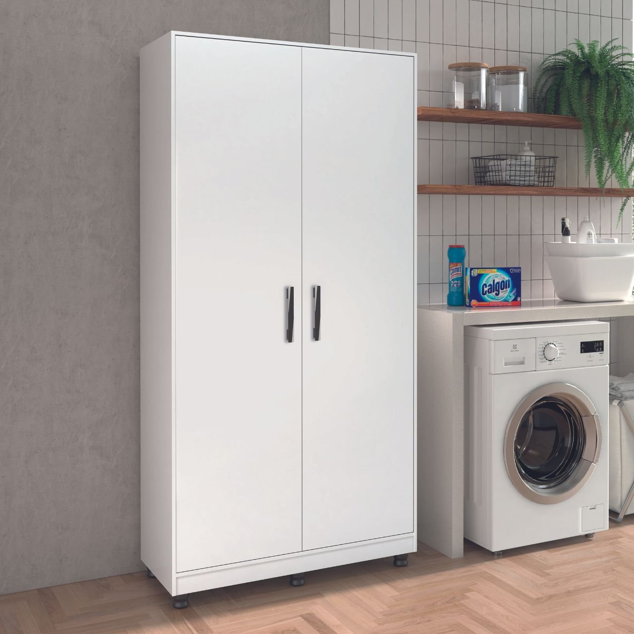 Armario Multiuso Lavanderia Modelo Clean 2 Portas