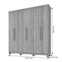 Ver imagem 3 de Roupeiro Milão 6 Portas 3 Gavetas Benetil Móveis