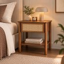 Ver imagem 1 de Mesa de Apoio com Gaveta Ratan Nature Laminada Imbuia Mel