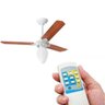 Ventilador Teto Controle Remoto Pera Branco Pás Mogno - 220V - 2