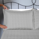 Ver imagem 7 de Kit Colcha Cobre Leito Matelado Casal King Size 3 Peças Dupla Face Soft Cinza