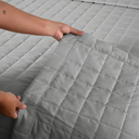 Ver mais imagens de Kit Colcha Cobre Leito Matelado Casal King Size 3 Peças Dupla Face Soft Cinza