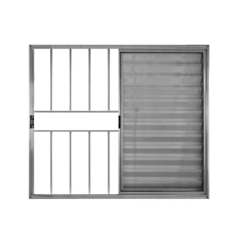 Veneziana de Correr 3 Folhas C/grade Alumínio Brilhante 1.00 X 1.20 Linha Modular - Hale