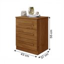 Ver imagem 3 de Mesa de Cabeceira Belize com 3 Gavetas Cinamomo - Panorama Móveis