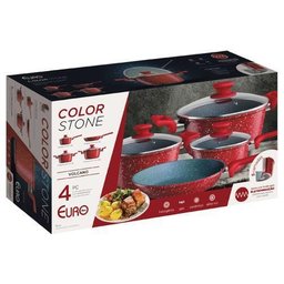 Jogo de Panelas AntiAderente Ceramico Colorstone 4pçs Volcano Premium - 4