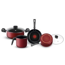 Conjunto de Panelas 4 Peças Limpa Fácil Rochedo Vermelho - 1 Conjunto de Panelas 4 Peças Limpa Fácil Rochedo Vermelho - 1