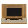 Estante Home Theater Mônaco Ripado 5 Portas Cinamomo/off White para Tv até 65” - Valdemóveis - 1