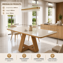 Ver imagem 3 de Mesa Retangular de 160cm Grande de Jantar com Tampo de Vidro:Off White