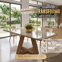 Ver imagem 2 de Mesa Retangular de 160cm Grande de Jantar com Tampo de Vidro:Off White