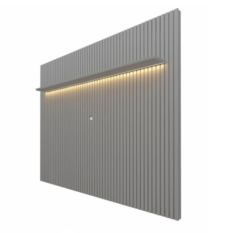 Painel para Tv 75" com Led Ripado Nobre 230cm Cinza Gelius