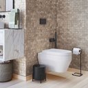 Ver imagem 2 de Kit Porta Toalha de Rosto Lixeira 6l e Porta Papel Higiênico Eleganza Metal Preto - Pallazio