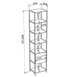 Estante para Livros Multiuso Industrial 3 Gavetas 5 Prateleiras - 6