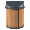 Ver imagem 2 de Lixeira Coletora Ecológica Mbs 75L Madeira Plástica Reciclada:Tampa Preto/Marrom Ipê