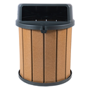 Ver imagem 1 de Lixeira Coletora Ecológica Mbs 75L Madeira Plástica Reciclada:Tampa Preto/Marrom Ipê