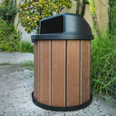Ver imagem 3 de Lixeira Coletora Ecológica Mbs 75L Madeira Plástica Reciclada:Tampa Preto/Marrom Ipê