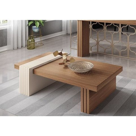 Mesa de Centro Luna sem Espelho Nature/off White - Hb Móveis