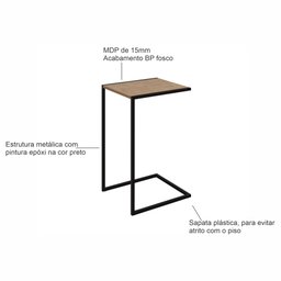 Mesa Lateral Industrial Steel Quadra - 7