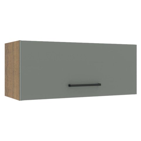 Armário de Cozinha Aéreo 80 cm 1 Porta Basculante Rustic/Cinza Agata Madesa