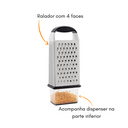 Ver imagem 3 de Ralador De Queijo 4 Faces Aço Inox Com Dispenser Oxo Ralador com Dispenser