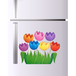 Adesivo Decoração de Parede Flor Tulipas Coloridas - 4