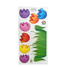 Adesivo Decoração de Parede Flor Tulipas Coloridas - 5