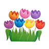 Adesivo Decoração de Parede Flor Tulipas Coloridas - 1