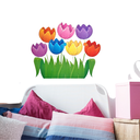 Ver imagem 2 de Adesivo Decoração de Parede Flor Tulipas Coloridas