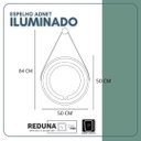 Ver imagem 6 de Espelho Redondo 50 Cm Adnet Iluminado 3 Leds Touch Screen com Alça Costurada - Cobre Alça Caramelo