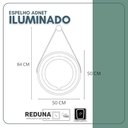 Ver imagem 4 de Espelho Redondo 50 Cm Adnet Iluminado 3 Leds Touch Screen com Alça Costurada - Cobre Alça Caramelo