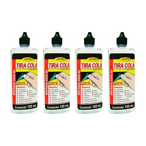 Tira Cola, Adesivo, Chiclete Removedor 120ml- 4 Unidades