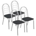 Ver imagem 1 de Kit com 4 Cadeiras Estofadas Holanda Cromada 4c009cr Kappesberg Crome - Cromado/courino Preto