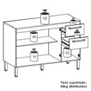 Ver imagem 5 de Balcao com Tampo 3p 2g 120 Cm Mad Versalhes Nogueira Off White Ktp