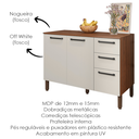 Ver imagem 4 de Balcao com Tampo 3p 2g 120 Cm Mad Versalhes Nogueira Off White Ktp
