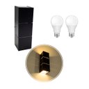 Ver imagem 1 de Arandela Focos Fachos Frisos 30cm + 2 Lâmpadas LED bulbo 12w 3000k - PRETA St1286