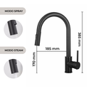 Ver imagem 3 de Torneira de Cozinha Gourmet Monocomando Misturador Extensível Spray Arco Preta - Amazonas