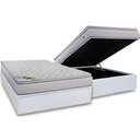 Ver imagem 1 de Conjunto Box Baú Casal: Colchão Espuma Luckspuma Masterpocket Luck Spring + Base Crc Courano White