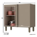 Ver imagem 2 de Balcão de Cozinha Connect Canto Reto Duna Cristal com Tampo Nero – Henn