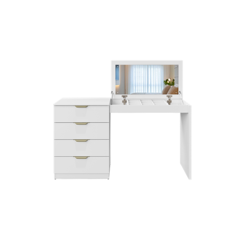 Escrivaninha Penteadeira Camarim Princess com Porta Joias Mavaular Branco