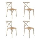 Ver imagem 4 de Conjunto de Mesa Eiffel Redondo Tampo de Madeira 90cm Branco com 4 Cadeiras Katrina Off White