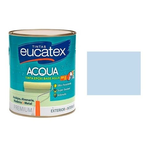 Tinta Para Banheiros E Cozinhas Azulejo Eucatex Azul Bebe 900ml