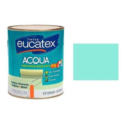 Tinta para Azulejos Epóxi Base Água Eucatex Verde Água 900Ml