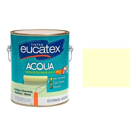 Tinta Azulejo Marfim Eucatex Base Água 3,6Lt Brilhante