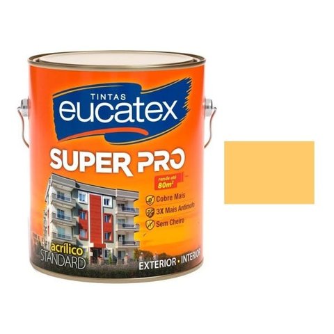 Tinta Acrilica Semi Amarelo Canario Eucatex Parede Latex 3,6lt