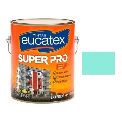 Eucatex Semi Brilho Super Pro Acrilico Lavável Verde Água 3,6Lt