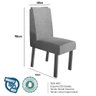 Sala de Jantar 160x80 MDF/Vidro 6 Cadeiras de Linho Alba Bom Pastor - 5