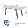 Sala de Jantar 160x80 MDF/Vidro 6 Cadeiras de Linho Alba Bom Pastor - 4