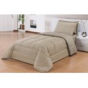 Ver imagem 1 de Kit Edredom Solteiro 4 Peças Pérola Avelã/avelã