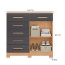 Ver imagem 3 de Guarda Roupa Solteiro Vivacce 04 Portas com Espelho e Cômoda Xangai Freijo Titanium - Móveis Albatro